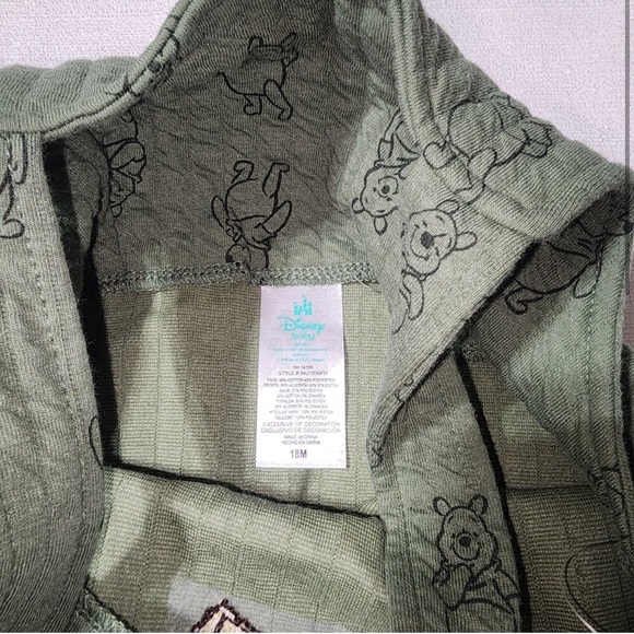 Disney Baby Green Winnie The Pooh Onesie Overalls - Picture 3 of 5